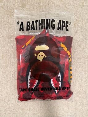 Bape Red Camo Shark Full Zip Hoodie